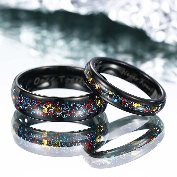 Tungsten Ring With Gold Leaf & Sandstone - Artistic Inspiration