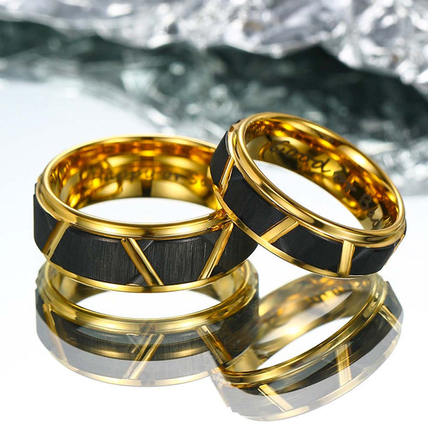 Gold Plated Tungsten Ring - Wheel Of Glory