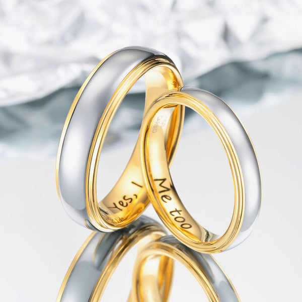 Simple Gold Plated Tungsten Wedding Ring - Promise