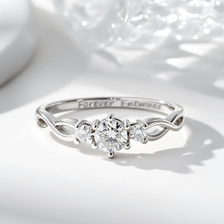 Infinity Ring Wedding Rings For Women Men 999 Silver With Engraving in Ring Size 44~75 - Remisia