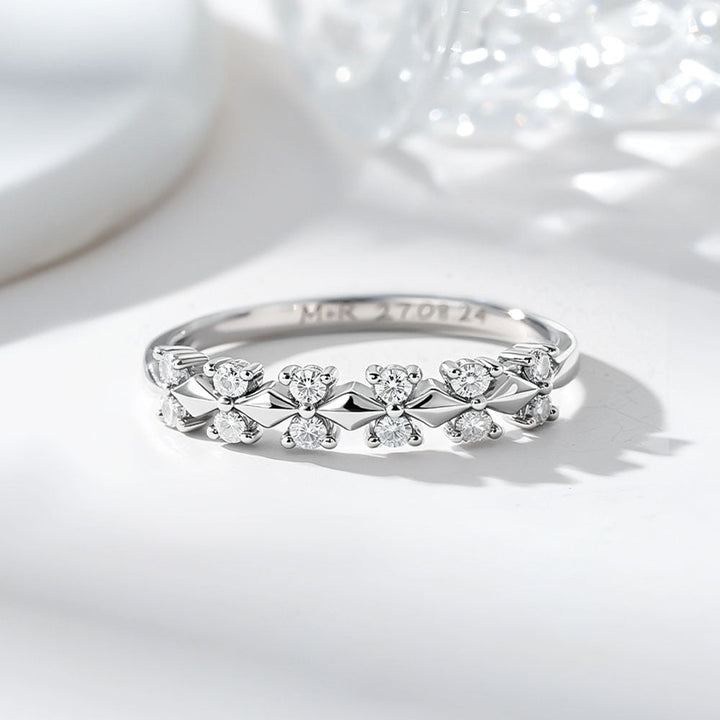 Silver 925 Zircon Inlay Couple Silver Ring Wedding Rings With Engraving For Women Men in Ring Size 44~75 - Remisia