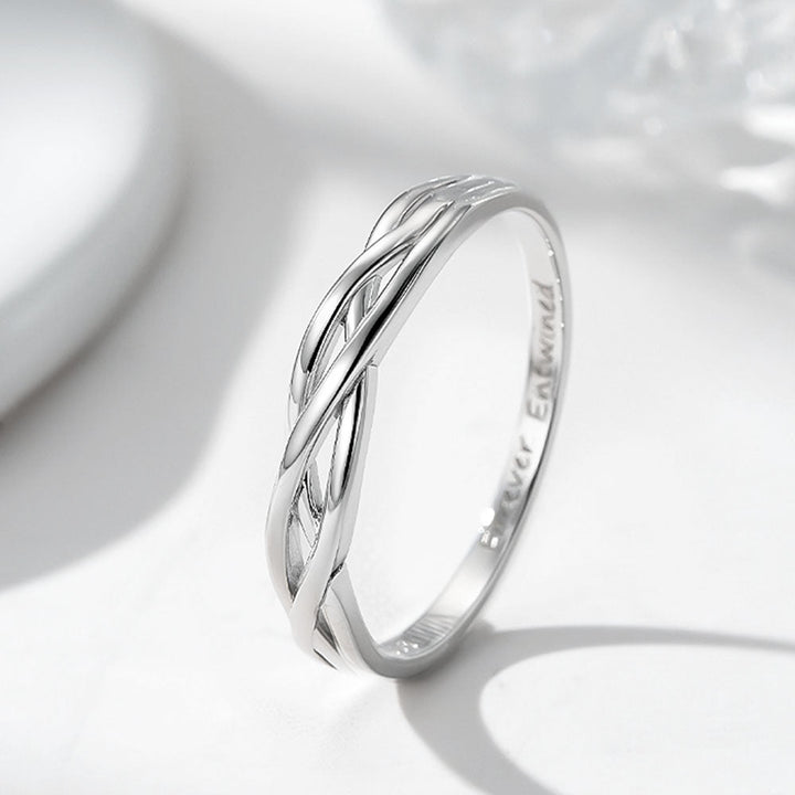 Infinity Ring Wedding Rings For Women Men 999 Silver With Engraving in Ring Size 44~75 - Remisia