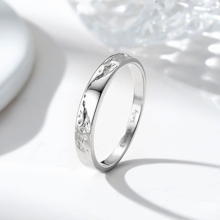 925 Silver Glacier Wedding Rings With Engraving For Couple Women Men in Ring Size 44~75 - Remisia