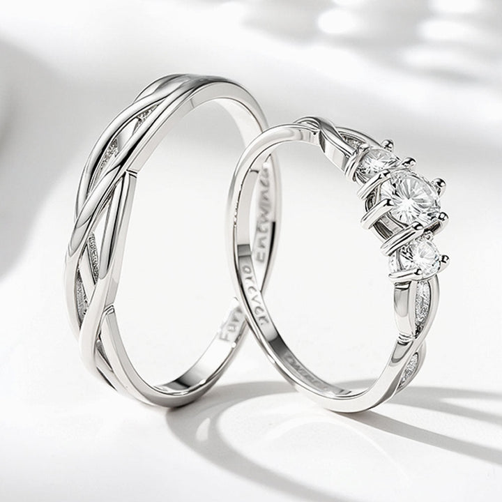 Infinity Ring Wedding Rings For Women Men 999 Silver With Engraving in Ring Size 44~75 - Remisia