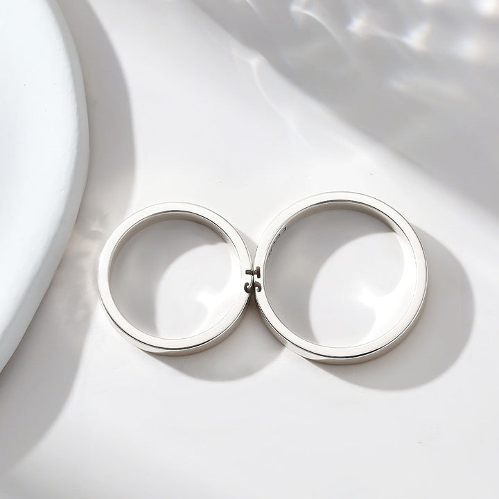 925 Silver Wedding Rings With Engraving In Ring Size 44~75 For Women Men - Remisia