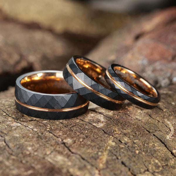 Custom Hammered Tungsten Ring - Legend