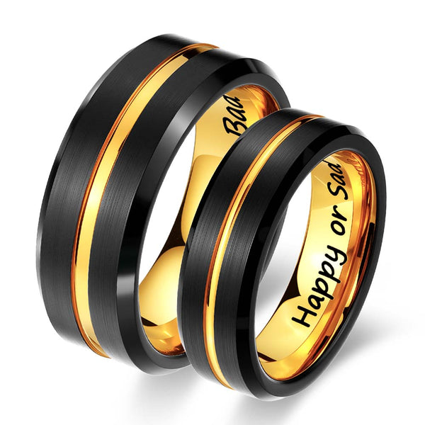 Gold Plated Tungsten Ring - Road To Success