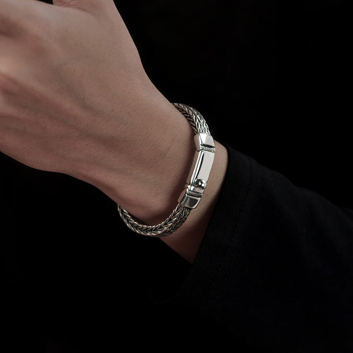 7mm Personalized 925 Silver Bracelet Engraved For Men | Men's Bracelet Silver With Engraving - Remisia