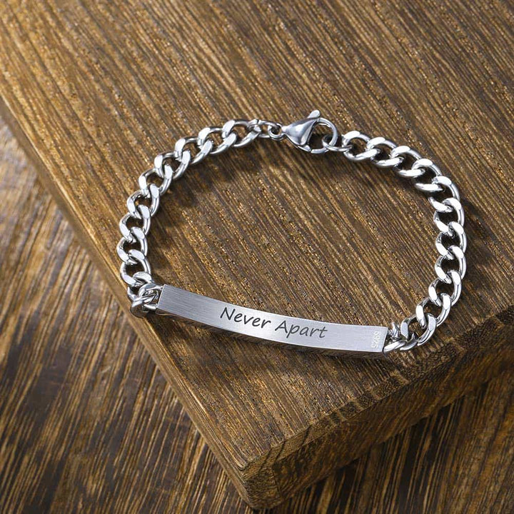 4mm Personalized Bracelet With Engraving For Women Silver 925 | Curb Bar Bracelet Women Silver With Engraving - Remisia