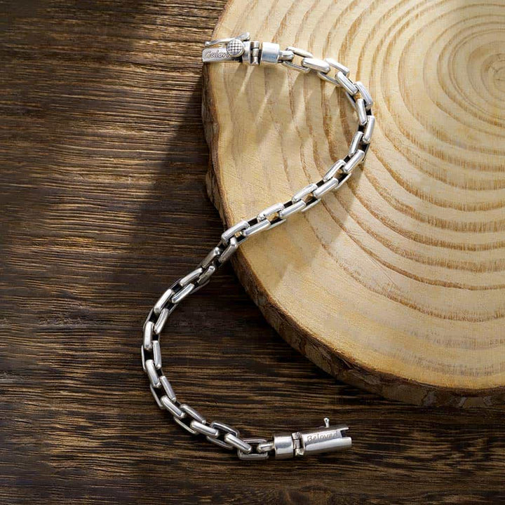Personalized Silver Bracelet Engraved For Men And Women | Anchor Chain Silver Bracelet For Men  Women With Engraving