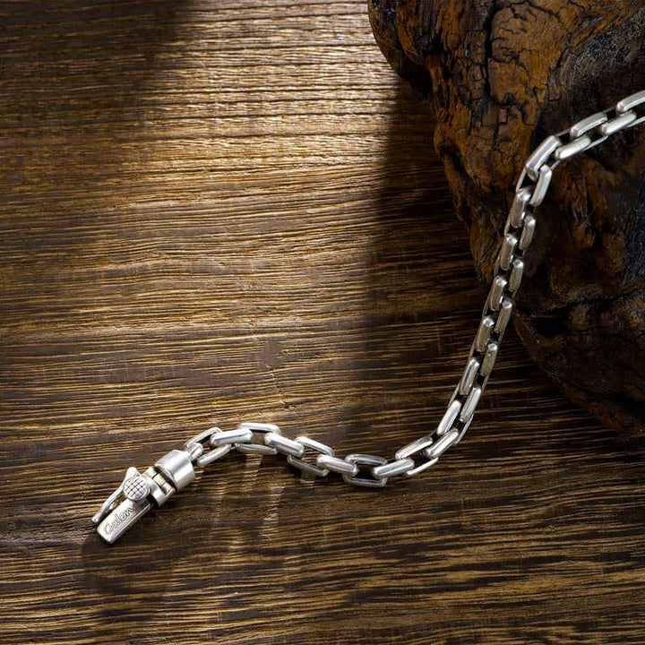Personalized Silver Bracelet Engraved For Men And Women | Anchor Chain Silver Bracelet For Men  Women With Engraving