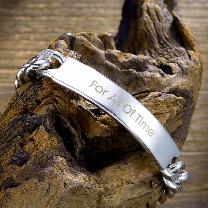 10mm Men's Curb Chain Bracelet Engraved Silver 925 | Personalized Jewelry Bracelet With Engraving For Men - Remisia