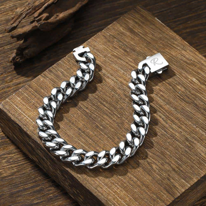 10mm Curb Chain Bracelet Men With Engraving Silver 925 | Personalized  Engraved Silver Bracelet For Men - Remisia