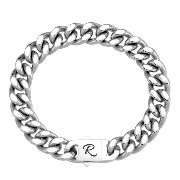 10mm Curb Chain Bracelet Men With Engraving Silver 925 | Personalized  Engraved Silver Bracelet For Men - Remisia