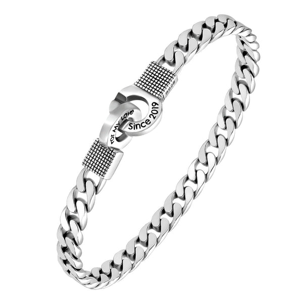 6mm Handcuff Bracelet For Women With Engraving Silver | Personalized Gifts  Bracelet Silver Engraved For Women