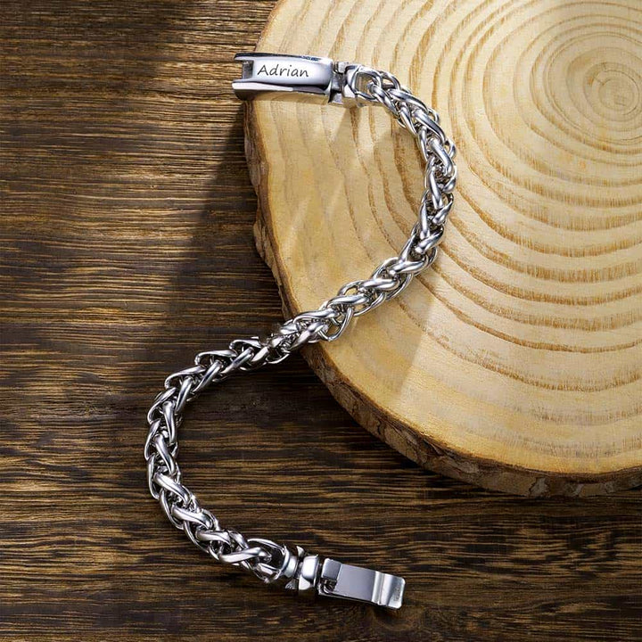 9mm Personalized Bracelet with Engraving for Men Silver 925 | Personalized Name Gifts Bracelet Men - Remisia
