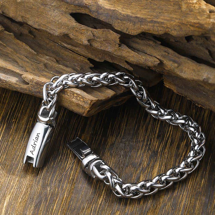 9mm Personalized Bracelet with Engraving for Men Silver 925 | Personalized Name Gifts Bracelet Men - Remisia