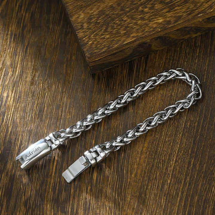 9mm Personalized Bracelet with Engraving for Men Silver 925 | Personalized Name Gifts Bracelet Men - Remisia
