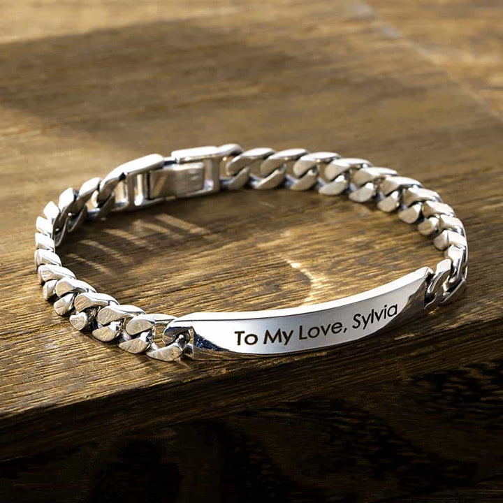 6mm Silver Partner Curb Bracelet Engraved | Personalized Female Bracelet Silver With Engraving
