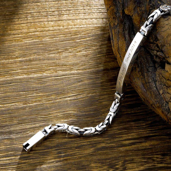 5mm Silver 925 Byzantine Chain Bracelet Men Women With Engraving | Personalized Gifts Bracelet Silver For Men Women