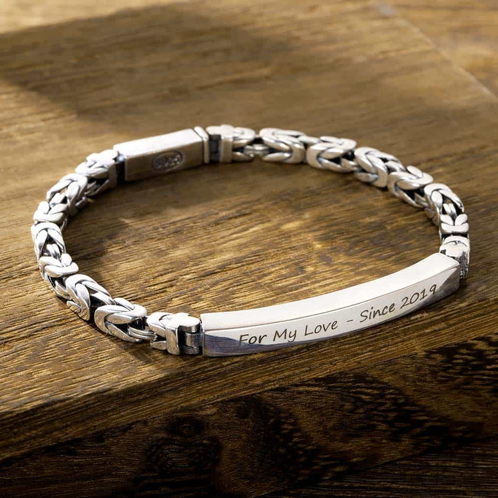 5mm Silver 925 Byzantine Chain Bracelet Men Women With Engraving | Personalized Gifts Bracelet Silver For Men Women