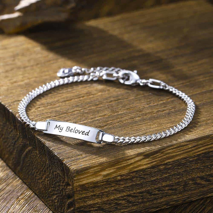 4mm Personalized Women's Bracelet Silver with Engraving | Personalized Gifts Jewelry Bracelet for Women