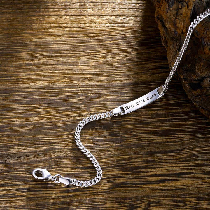 4mm Personalized Women's Bracelet Silver with Engraving | Personalized Gifts Jewelry Bracelet for Women