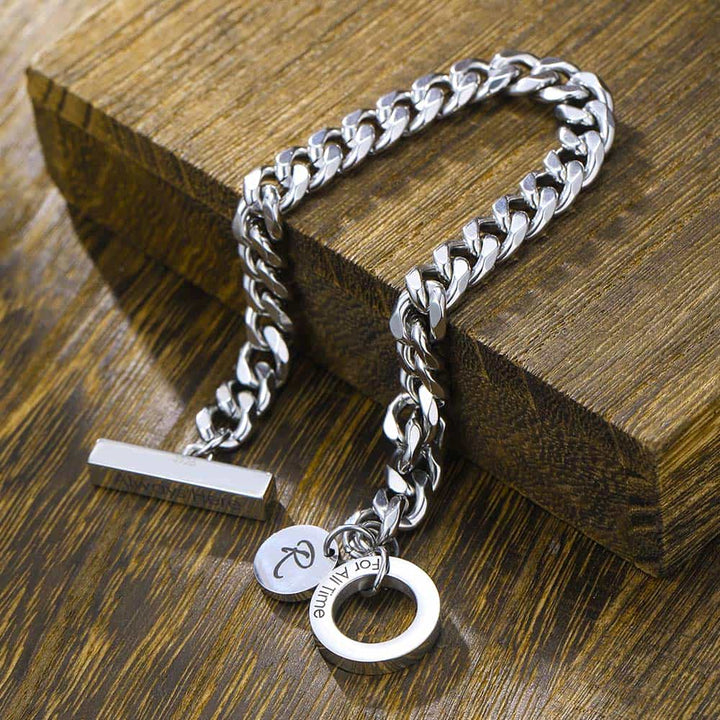 Couples Silver Bracelet With Engraving For Couples | Personalized Silver Bracelet Men Women With Engraving - Remisia