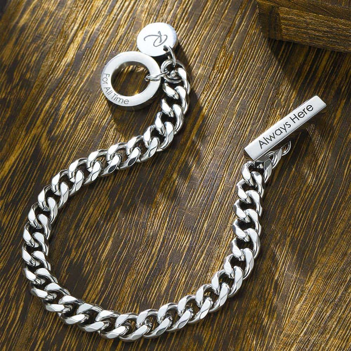 Couples Silver Bracelet With Engraving For Couples | Personalized Silver Bracelet Men Women With Engraving - Remisia