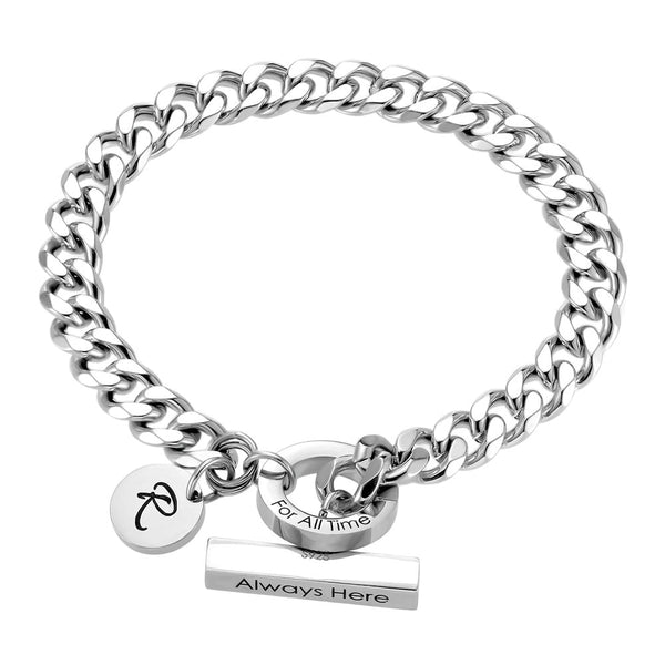 Couples Silver Bracelet With Engraving For Couples | Personalized Silver Bracelet Men Women With Engraving - Remisia