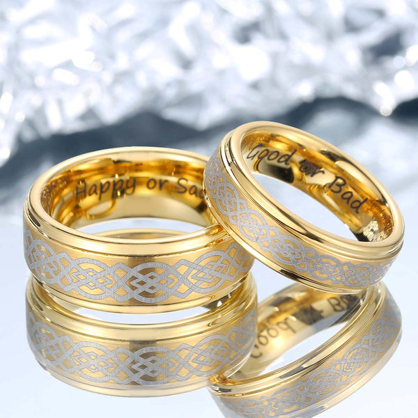 Infinity Celtic Knot Tungsten Ring Gold