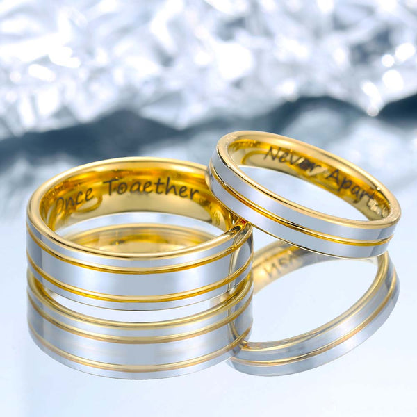 Plain Gold Plated Tungsten Wedding Ring - Lightguard