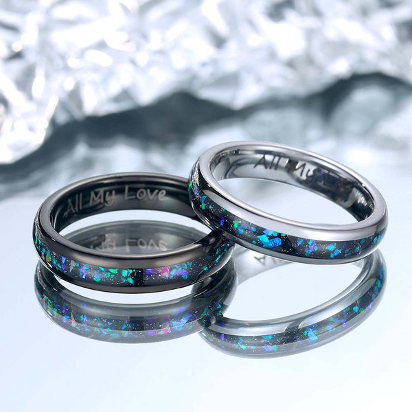 Personalized Tungsten Ring With Opal - Granblue Fantasy