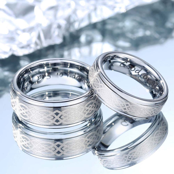 Infinity Celtic Knot Tungsten Ring Silver