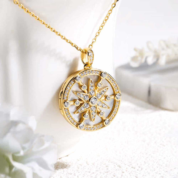 【Waterproof】Personalized Photo Amulet Necklace With Star Of David