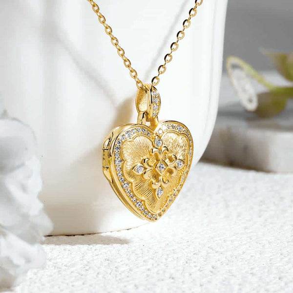 【Waterproof】Personalized Photo Locket Necklace With Picture Inside - Cross Heart