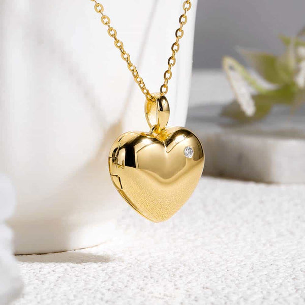 【Waterproof】Personalized Heart Photo Locket Necklace With Picture Inside